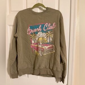 Beach Club Graphic Grey/Olive Sweatshirt